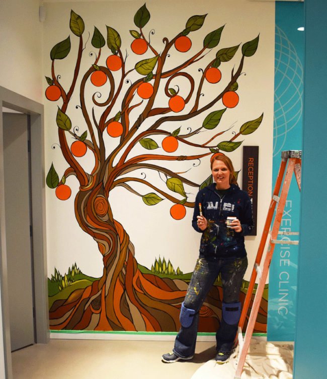 In Progress. Another Mural for the Live Well Exercise Clinic. this office in White Rock.